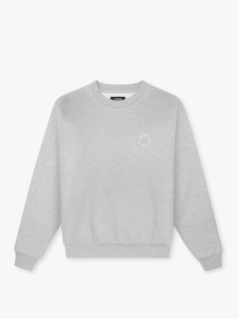 7 Days Active, Organic Regular Crewneck, Heather Grey