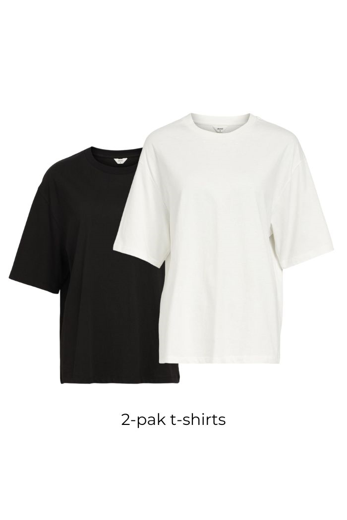 2 pak - Lima 2/4 Oversize T-Shirt, White & Black