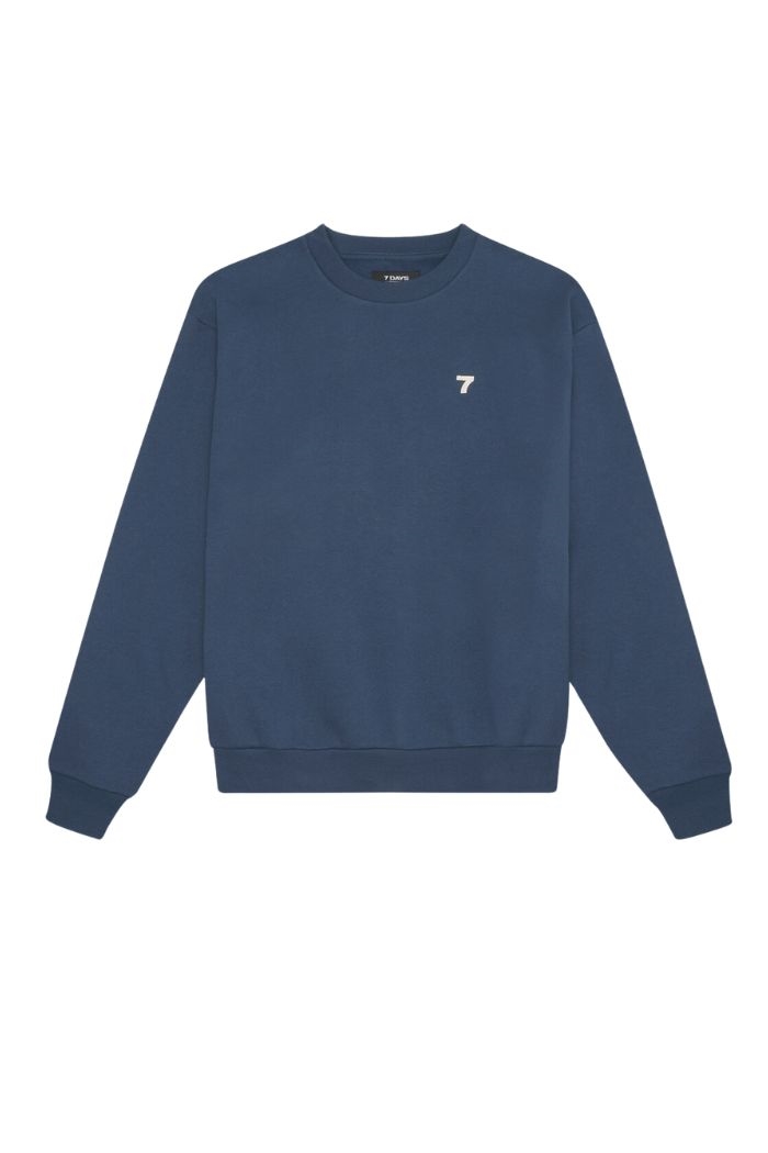 7 Days Active, Organic Crewneck, Dark Denim