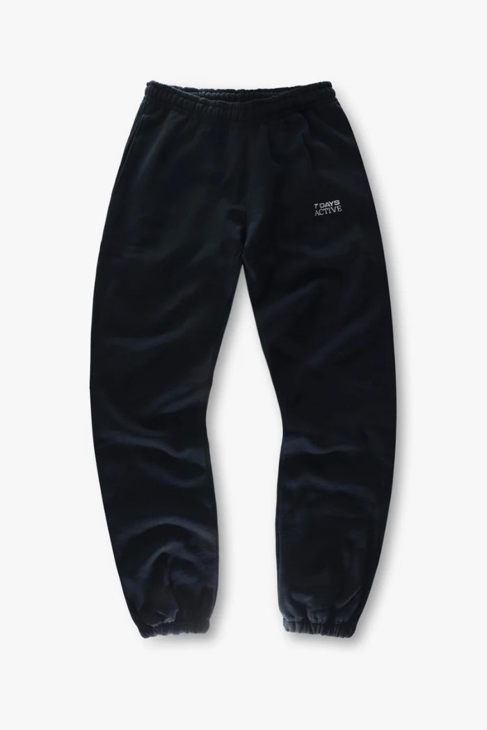 7 Days Active, Organic Fitted Sweatpants, Black