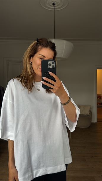 Oversized dropped tee, White