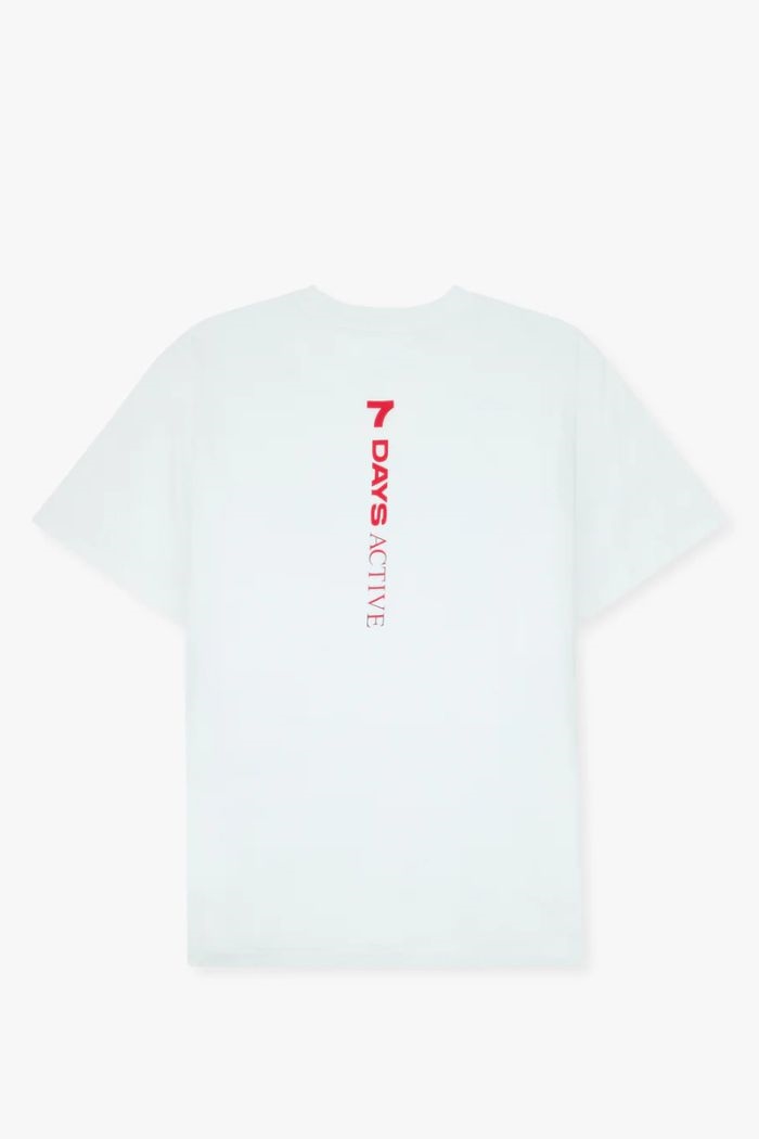 7 Days Active, Organic Regular logo Tee, White / Red