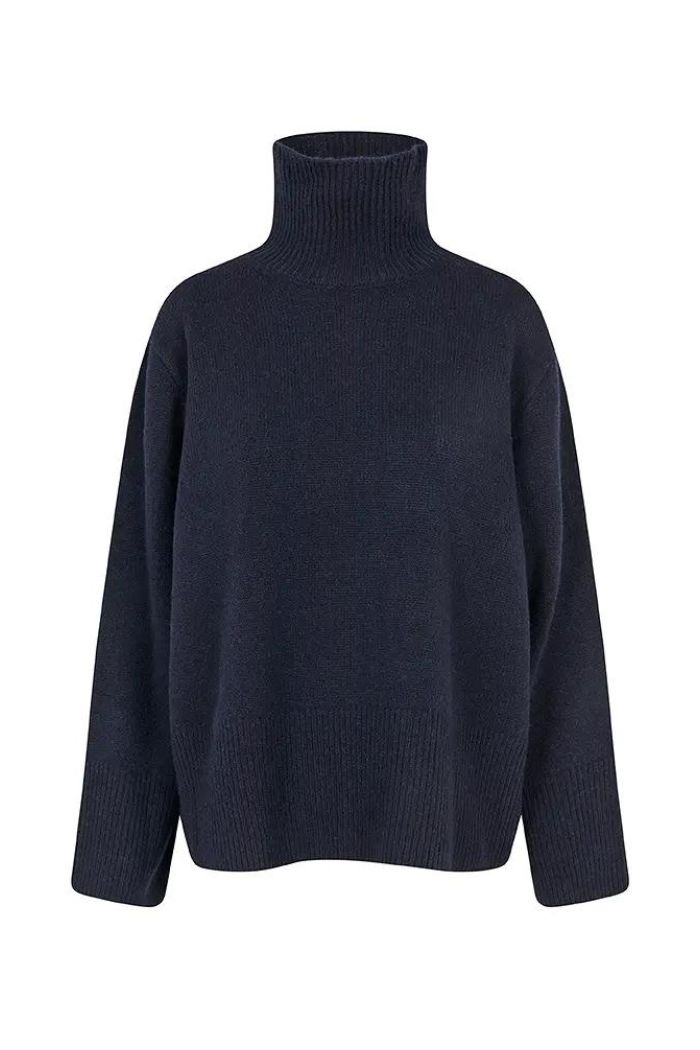 Alpha Wool knit t-neck, Night Sky