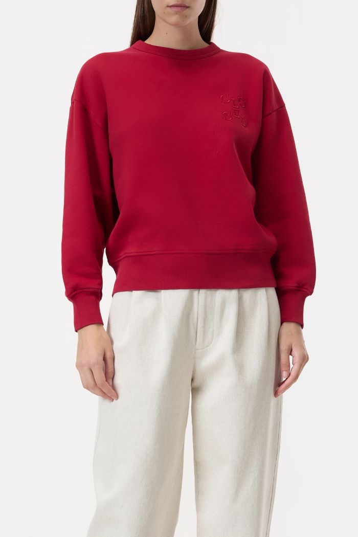 Closed, C95495 Basic Crewneck, Chili Pepper Red