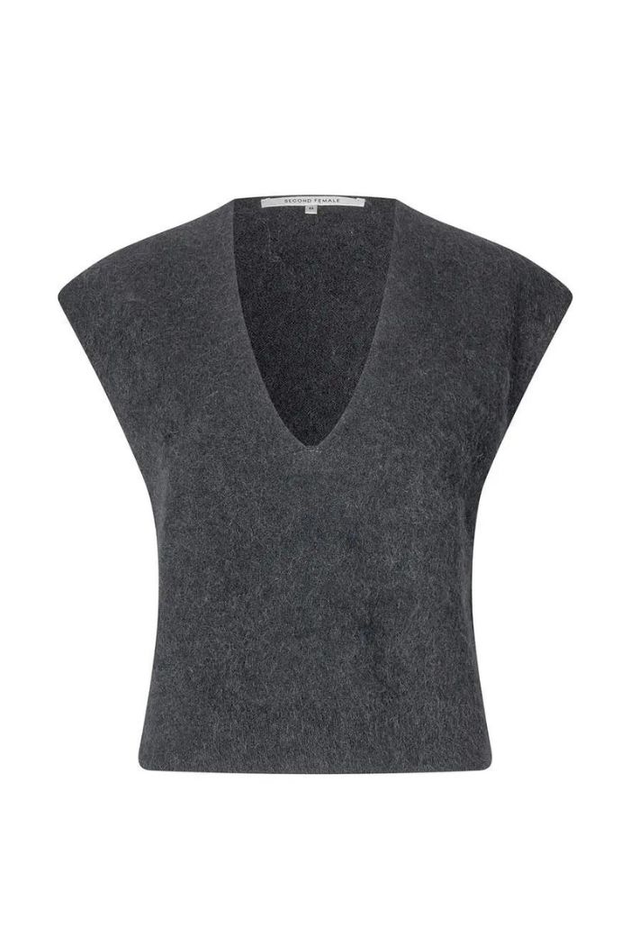 Camryn mohair Knit Vest, Volcanic ash