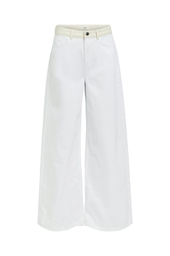 Beate MW Wide flared Jeans, Cloud Dancer/Sandshell