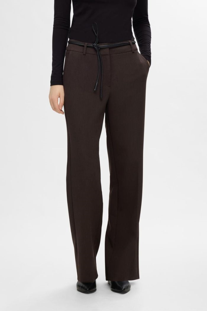 Rita Wide Pants, Coffee Bean Melange