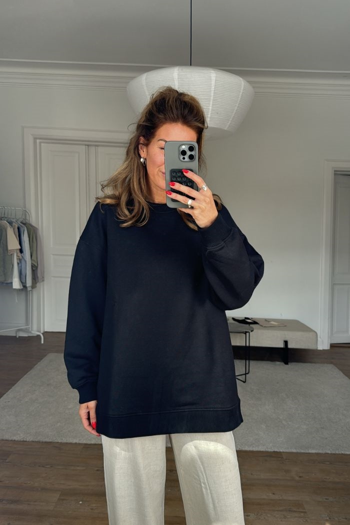 Gia crew neck sweat, Black