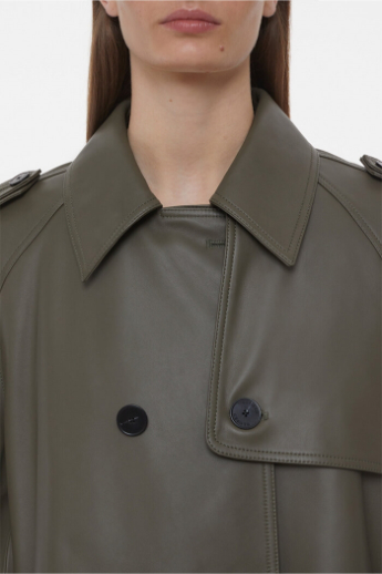 Closed, Leather jacket, C97133, Army green