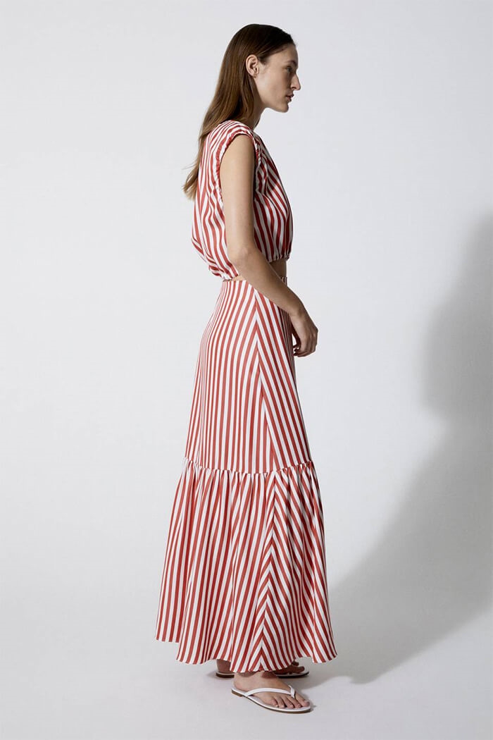 generation sandaler Udførelse Shop Dagmar Minoo Stripe Skirt | Red stripe 