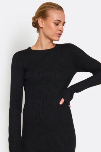 Norr, Sherry, LS Knit dress, Black 