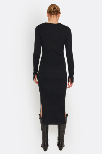 Norr, Sherry, LS Knit dress, Black 