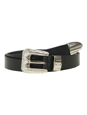 Babita Leather Belt, Black