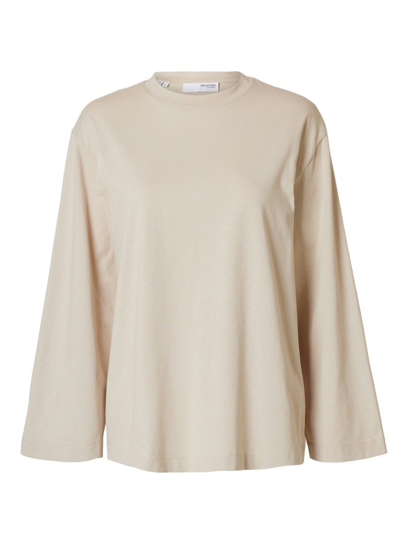 Elisa LS Boxy Tee, Oatmeal