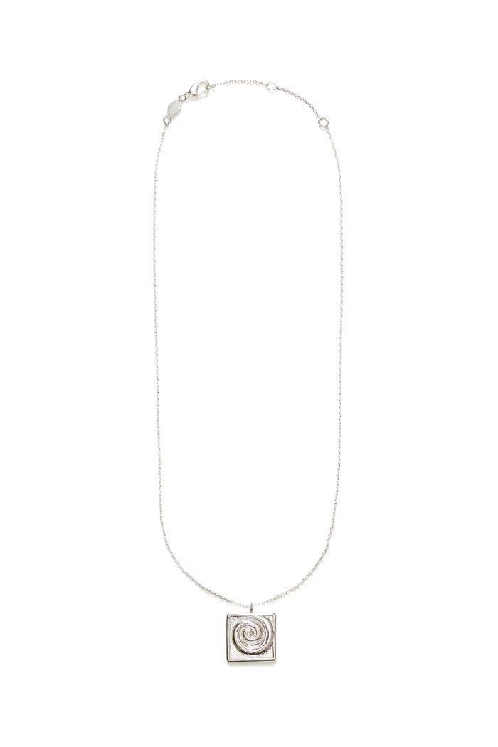 Swirly Square necklace, Silver