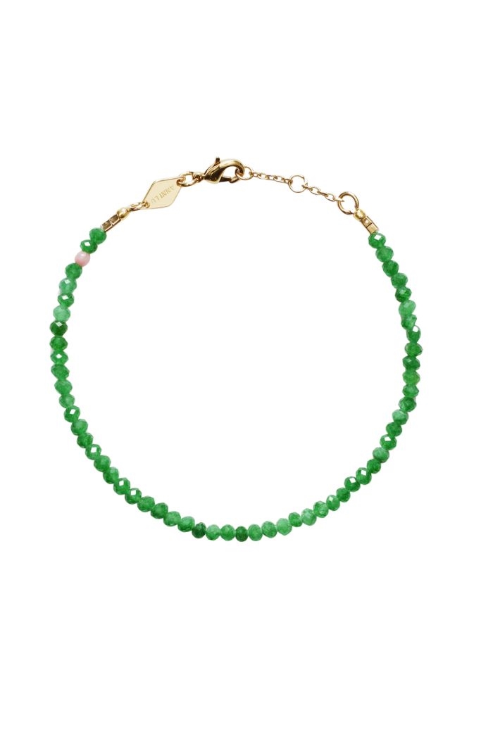 ANNI LU, Tan Line Bracelet, Green Jade