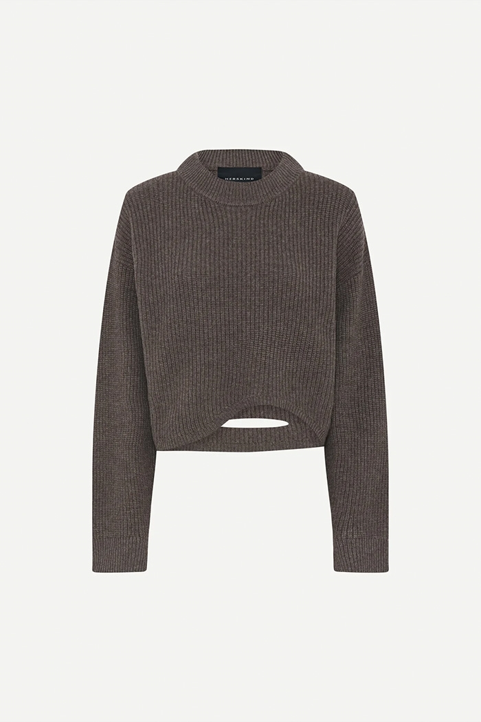 Herskind, Hudson knit roundneck, Dark Chocolate