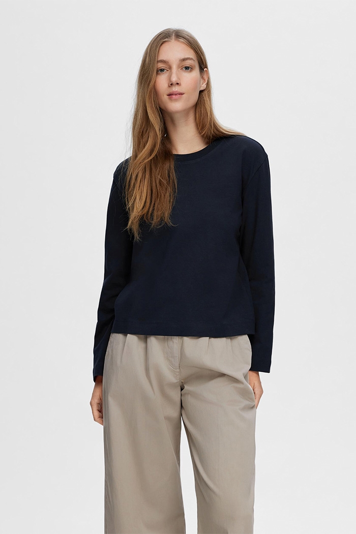 Essential LS Boxy Tee, Dark Sapphire