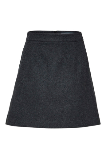 Mercy Wool Mini Skirt, Dark Grey Melange