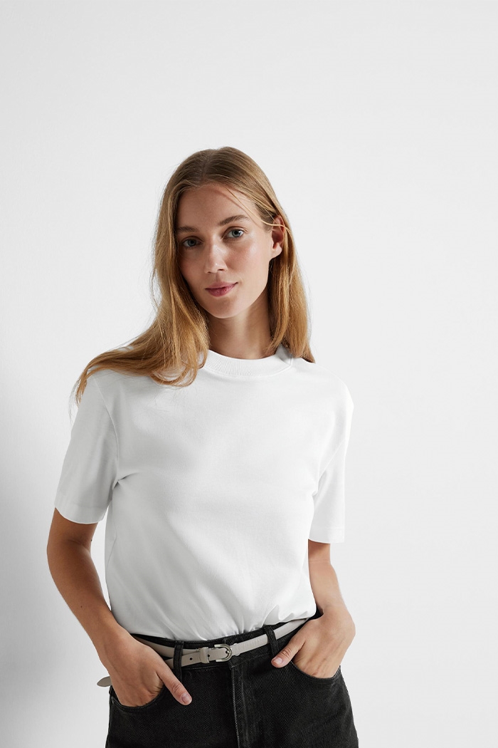 Relax Mock neck tee, white