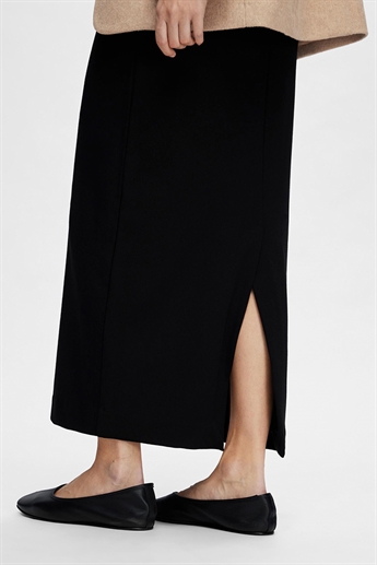 Elly MW ankle skirt, black