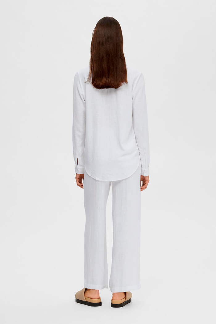 Viva long linen pants, Bright white