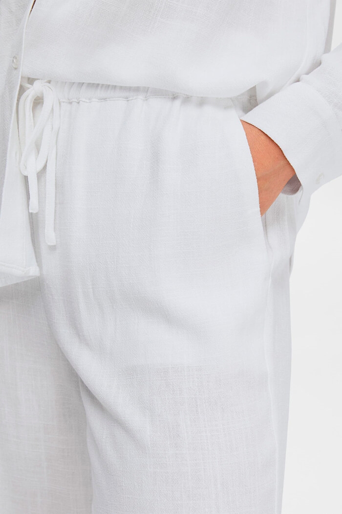 Viva long linen pants, Bright white